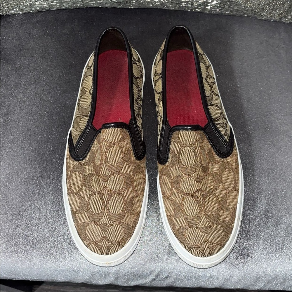 Coach Brown and Black Slip-On Loafers